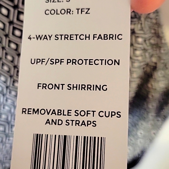 DKNY One Piece Swimsuit Stretch UPF Protection Black/White Small NWT - Picture 6 of 8